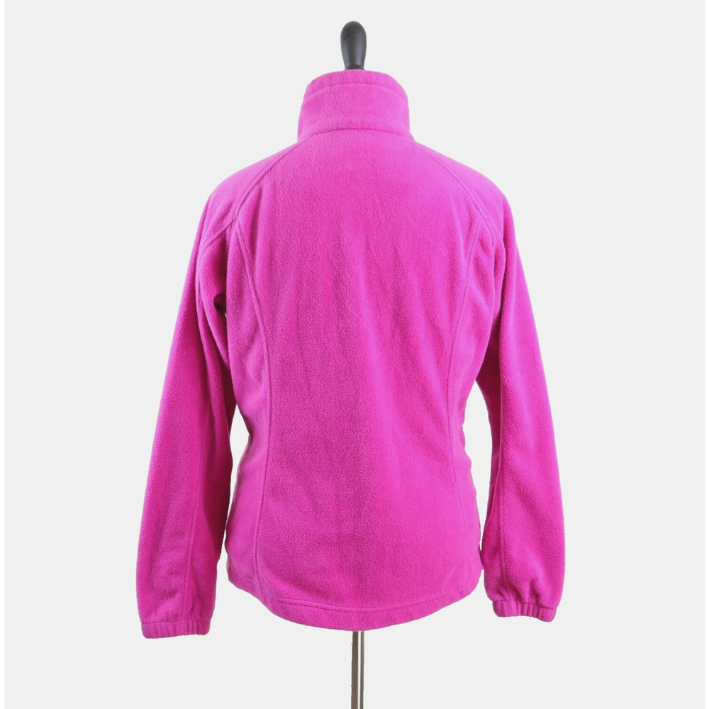 Columbia Women's L Fleece Full Zip Jacket Vibrant Pink Mock Neck - Picture 5 of 12